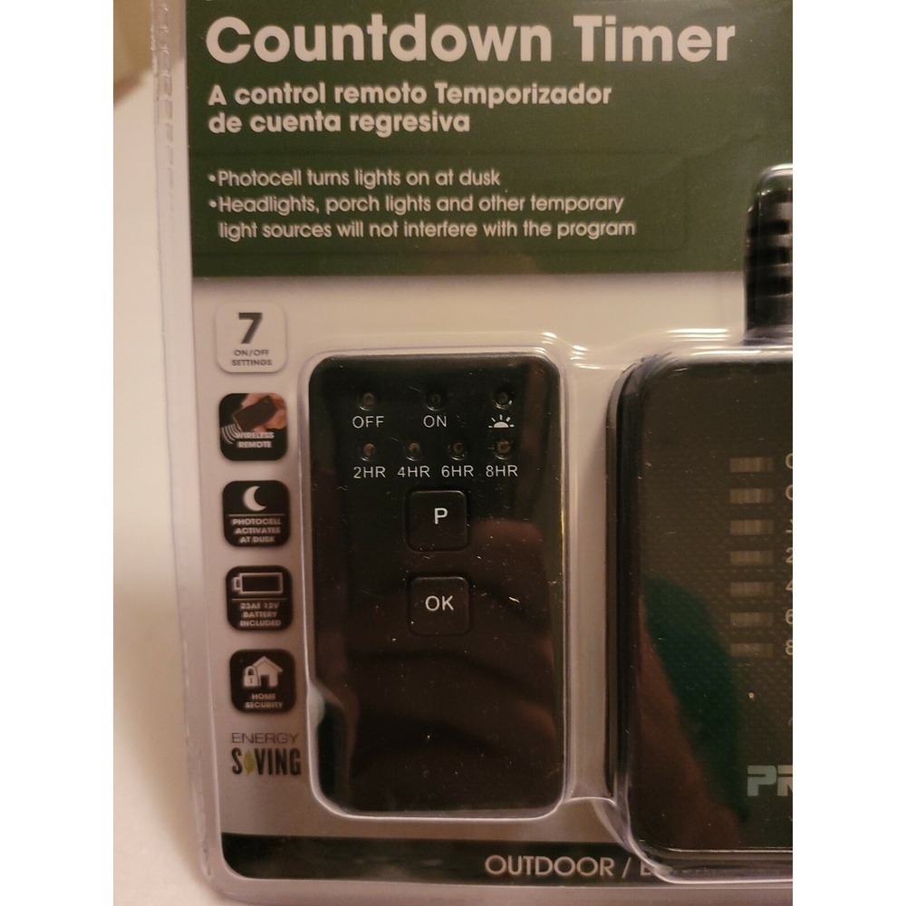 PRIME Remote Controlled Countdown Timer 2 Outlet Plug In Outdoor - Picture 2 of 4